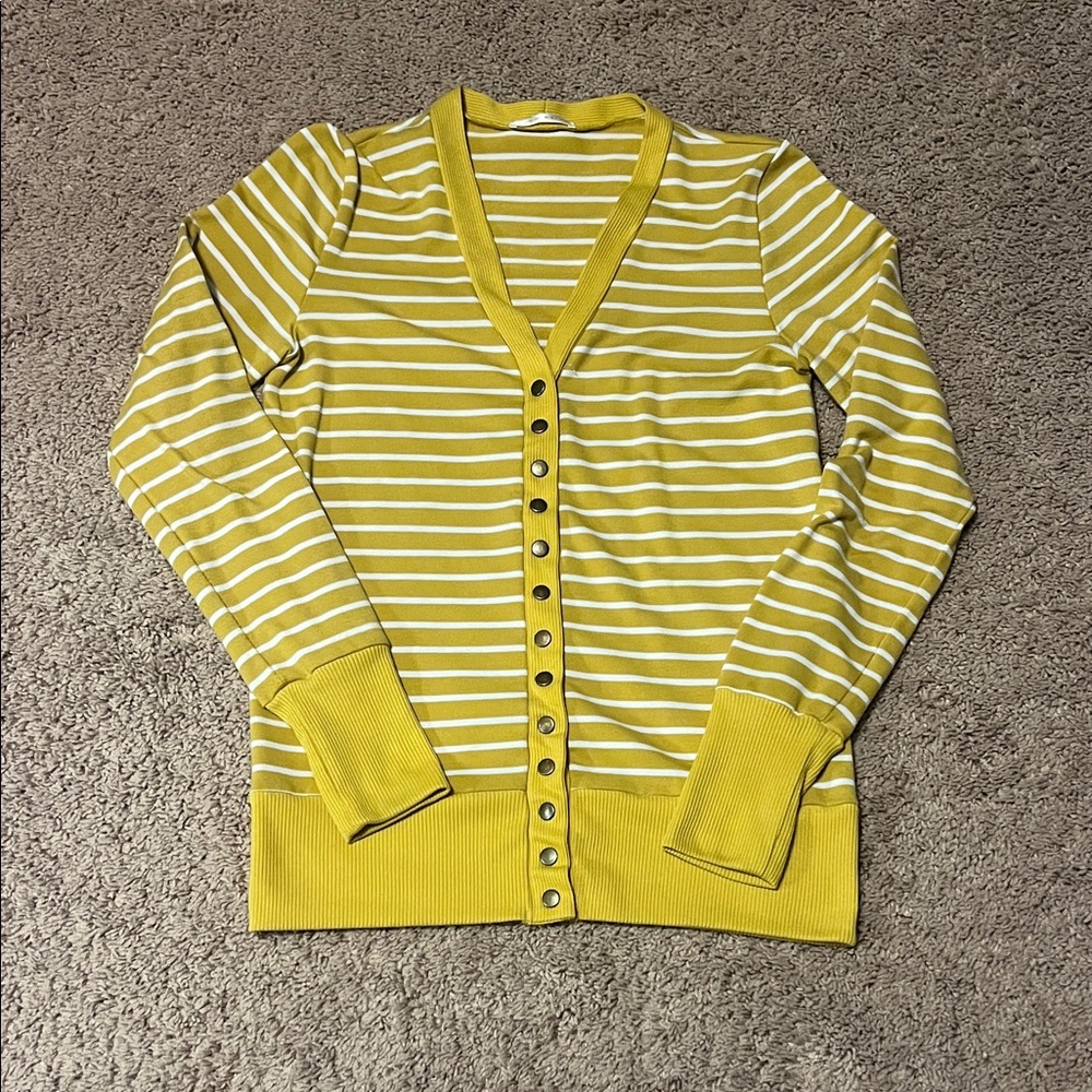 Sunny Yellow Striped Cardigan